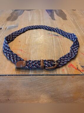 VTG Canterbury mens multi color braided elastic golf belt S 30-32